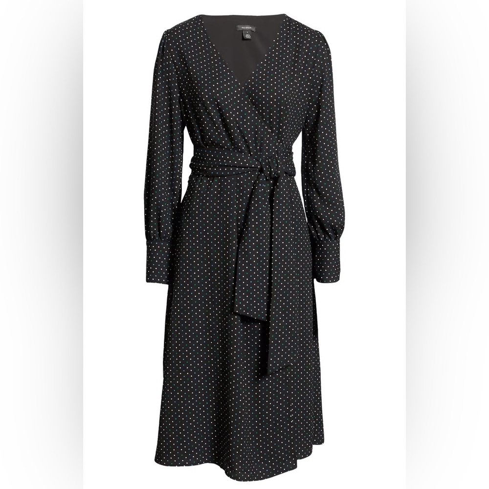 Halogen Polka Dot Wrap Dress